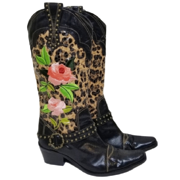 J.Renee Shoes - J RENEE DAKOTA LEOPARD AND ROSE BOOTS